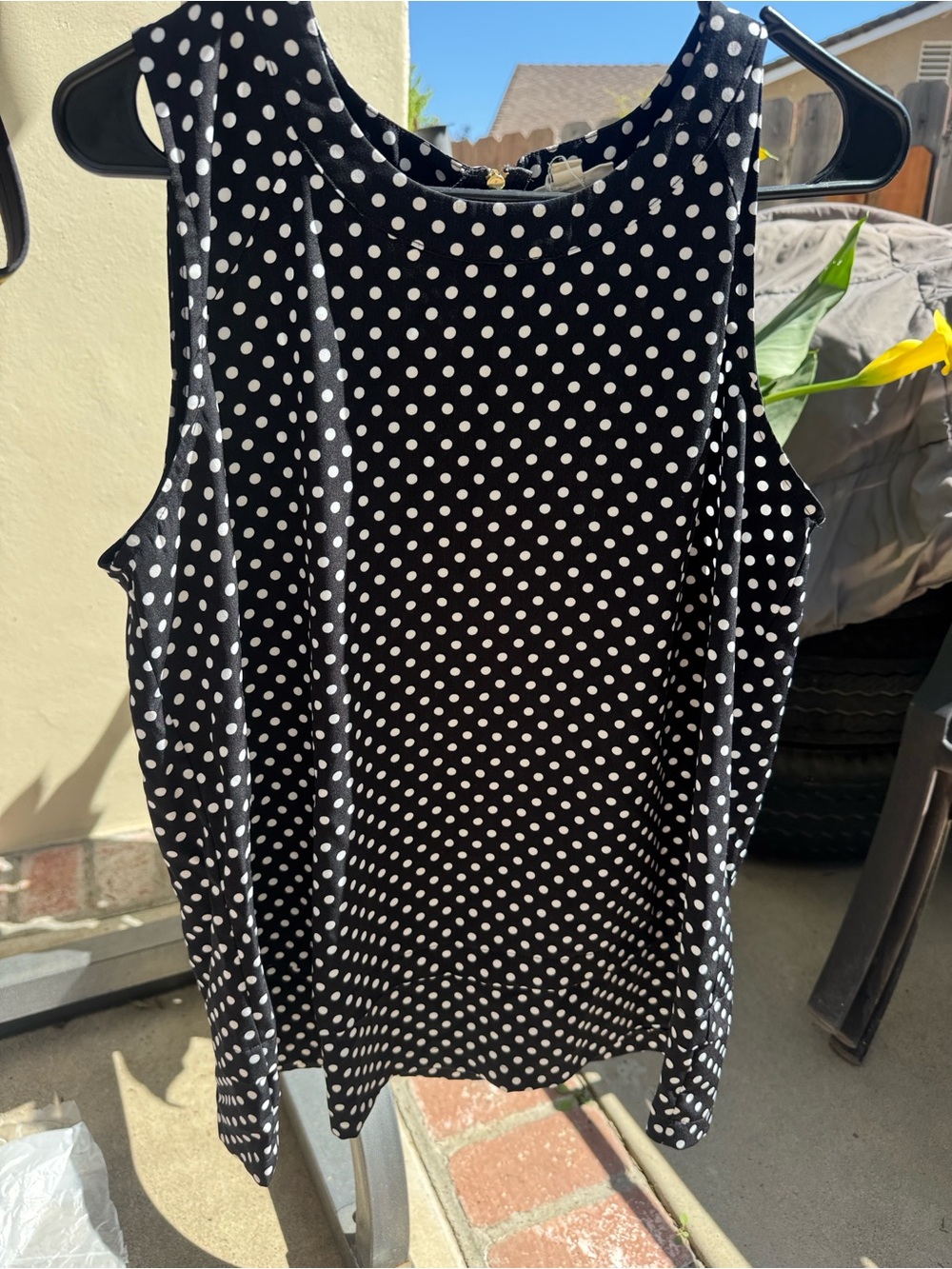 Maison Jules Black Polka Dot Sleeveless Tank